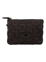Billetera Cuero Mujer Ws Braid Pouch Café