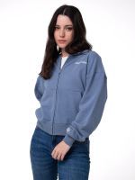 Polerón Mujer Relaxed French Terry Full Zip Azul