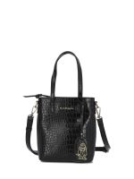 Cartera Mujer Croco Cross Negro