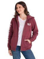 Polerón Full Zip Trademark Banner Mujer Rojo