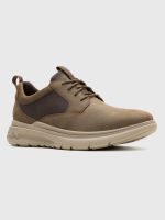 Zapatilla Cuero Hombre Laceup Café