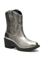 Bota Cuero Mujer Rewrite Frontier Plateado