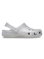 Zueco Crocs Mujer Classic Glitter Clog Plateado