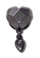 Jibbitz Crocs Corazón Gunmetal Punk Negro