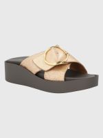 Sandalia Cuero Dorado Mujer Gise