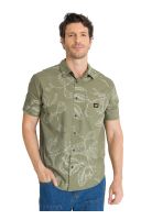 Camisa Manga Corta Hombre Printed Poplin Verde
