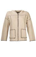 Sweater Fibras Recicladas Mujer Canela Blanco