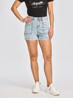 Short Mujer Triblend Stretch Denim Short Azul Claro