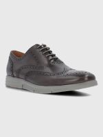 Zapato Cuero Hombre Wing Flex Gris