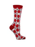 Calcetín Algodón Mujer C Cuff Rombo Celeste