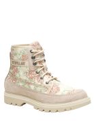 Botin Mujer Colorado Canvas Crema