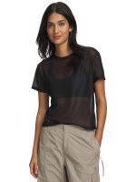 Polera M/C Mujer Mesh Negro