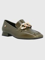 Mocasín Cuero Mujer Gween Verde