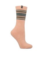 Calcetín Algodón Mujer Heavy Stripe Rosado