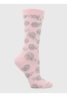 Calcetin Algodón Mujer C Cuff Roses Rosado