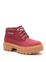 Botín Cuero Mujer Colorado Max Chukka Rojo