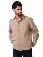 Camisa Manga Larga Hombre Waffle Knit Beige