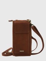 Billetera Cuero Café Rhodes Crioss Mujer