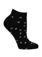 Calcetín Algodón Mujer Ped Flori Negro