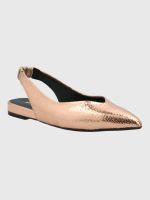 Ballerina Mujer Cuero Carmin Metalizada