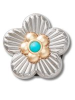 Jibbitz Flor Turquesa Plateada