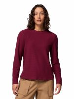 Polera ML Mujer Brea Falls Grid Crew Morado