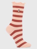 Calcetin Algodón Mujer C Stripes Rosado