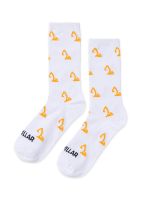 Calcetín Largo Diseño Excavadora Hombre Blanco