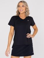 Polera deportiva Mujer Manga Corta V Neck Negro