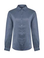 Blusa Lino Organico Mujer Lirio Azul