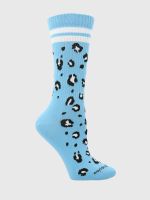 Calcetin Celeste Cheetah Mujer