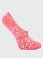 Calcetin Algodón Mujer Inv M Hojas Rosado