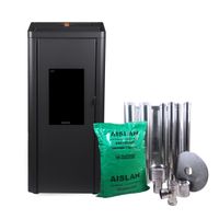 Estufa a Pellet AMG Silenzio Forgya Black Vision + Kit de Instalación