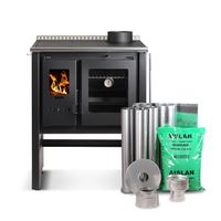 Pack Cocina a Leña Ares 70 Charcoal+ Kit de instalación