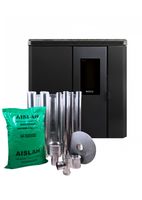 Estufa a pellet de pasillo Black Vision Fit charcoal + kit de instalación