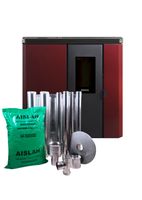 Estufa a pellet de pasillo Black Vision Fit Burdeo + kit de instalación
