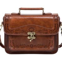 Ecosusi Bolso Bandolera Perforado para Mujer - Café