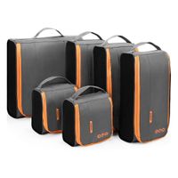 Bagsmart Organizadores de Equipaje Rígidos 6 piezas Gris y Naranja