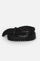 Cinturon Mujer Trenza Negro Froens -Cuero