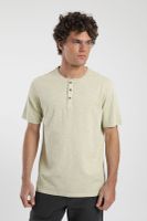 Polera hombre manga corta Mao beige Algodón orgánico Froens