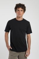 Polera hombre manga corta Plain negro Algodón orgánico Froens