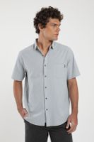 Camisa hombre manga corta Texture celeste Algodón orgánico Froens