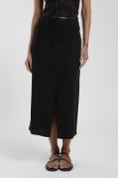 Falda larga Lisa negro Lino Froens