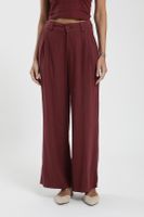 Pantalón mujer Docas burdeo Lino Froens
