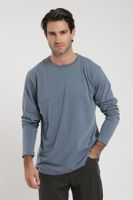 Polera hombre manga larga Plain azul Froens