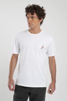 Polera hombre manga corta Martín Pescador blanco Algodón orgánico Froens