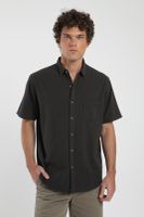 Camisa hombre manga corta Texture negro Algodón orgánico Froens