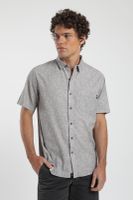 Camisa hombre manga corta Líneas Flores taupe Algodón orgánico Froens