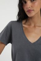 Polera mujer manga corta Basic grafito Algodón orgánico Froens