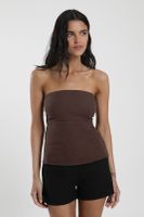 Blusa Strapless café Lino Froens